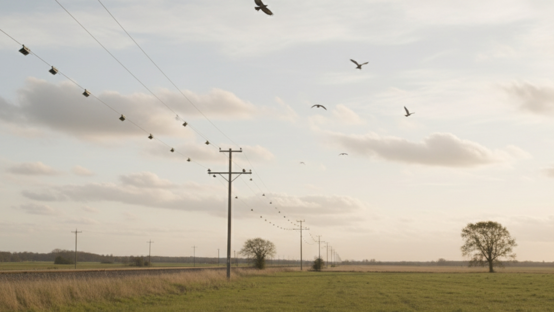 Power line with diverters