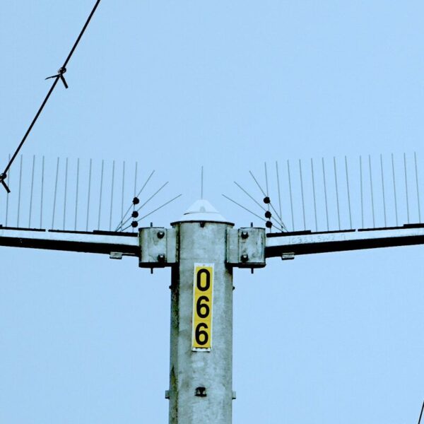 power line with signage