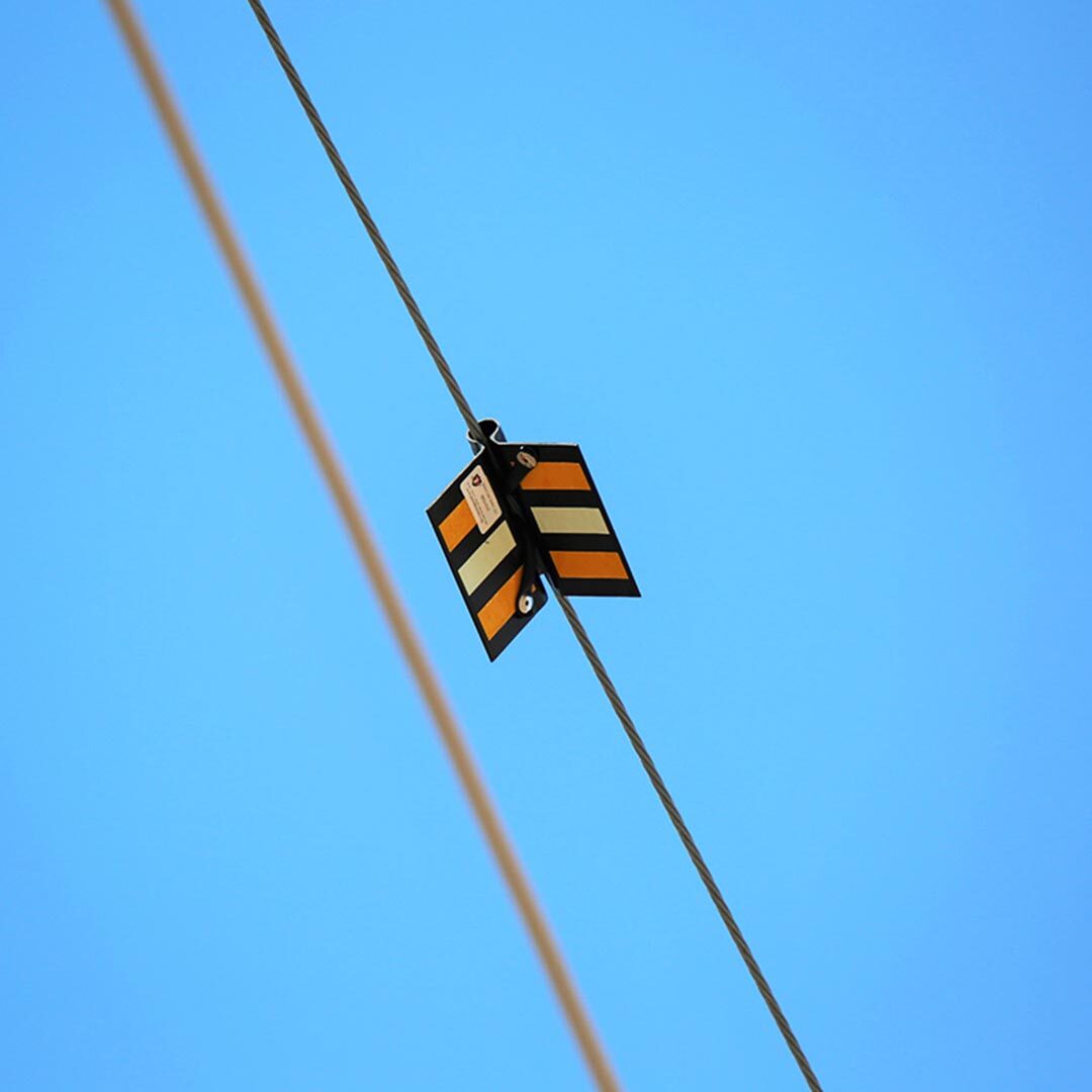 Power line with Hawk Eye Line Markers
